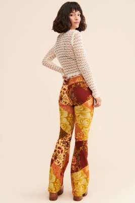 Velvet Ruched V-Front Flare Pants Nuuly