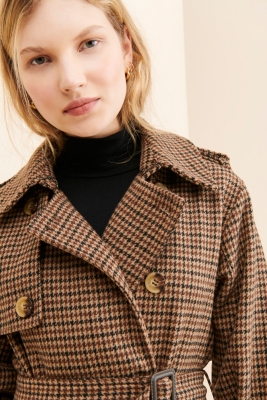 Eden Houndstooth Overcoat | Nuuly