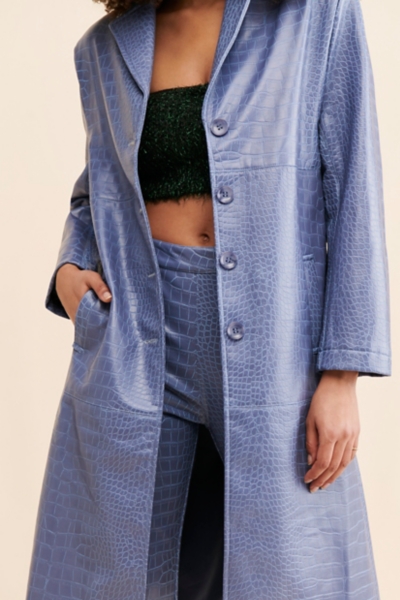 Irah Vegan Leather Croc Coat | Nuuly