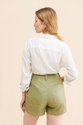 vegan leather short pants | NKNIT