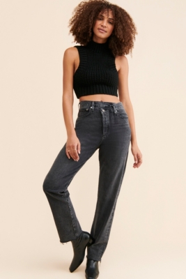 High-Rise Criss Cross Jeans | Nuuly