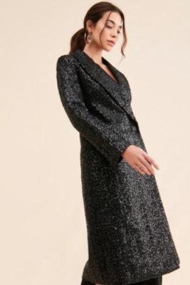 Sequin overcoat deals