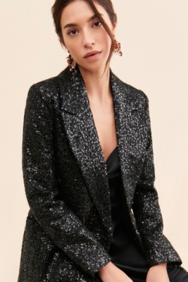 Sequin overcoat hot sale