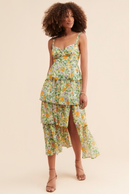 ★SUMMERSALE★TODAYFULMultiborderRibDress HTNBO Summer Dresses for Women Trendy Floral Halter Neck