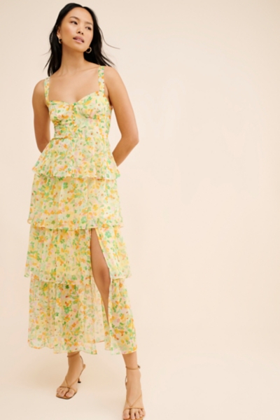 knee length dresses for ladies Midsummer Floral Tiered Maxi Dress main image 0