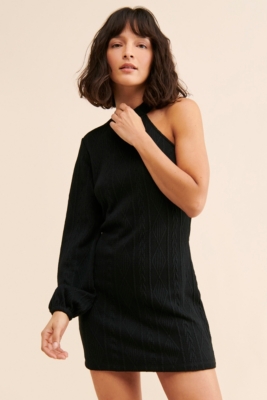 One Shoulder Sweater Dress