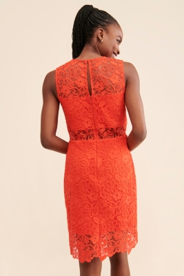 ● SINCETHEN ● Big Flower Sheer Mini Dress Set Sheer Luck PB Pomegranate Flower Print Sheath Mini Dress