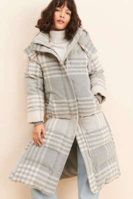 Bagatelle Plaid Oversized Puffer