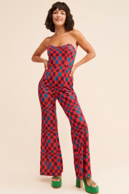 Velvet Check Jumpsuit