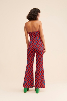 Velvet Check Jumpsuit