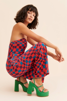 Velvet Check Jumpsuit