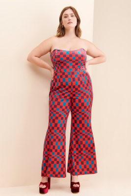 Velvet Check Jumpsuit