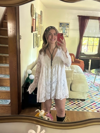 free people aurelia lace mini dress Free People Aurelia Lace Mini Dress in Ivory