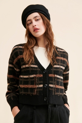 BDG Briar Cable Knit Zip-Up Cardigan