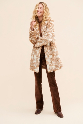 Abstract Floral Faux Fur Coat | Nuuly
