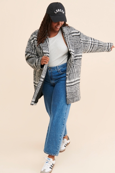 Brushed Houndstooth Overcoat | Nuuly