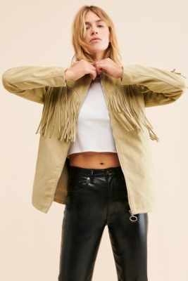 Fringe Faux Suede Jacket | Nuuly