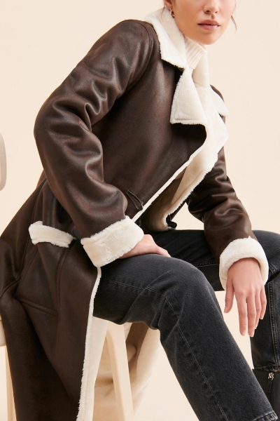 Faux Suede Bonded Trench Coat | Nuuly
