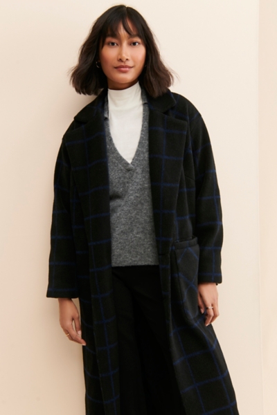 ジャケット・アウター LAY OVERSIZED OVERLAP COAT Window pen Oversized Windowpane Printed Overcoat | Nuuly