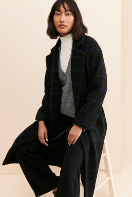 Oversized Windowpane Printed Overcoat | Nuuly
