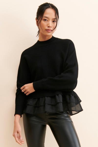 Mockneck Tulle Sweater | Nuuly
