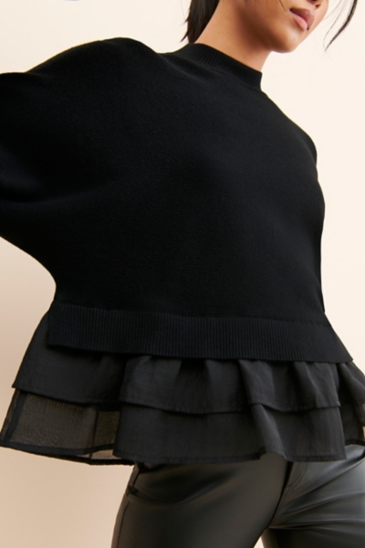 Mockneck Tulle Sweater | Nuuly