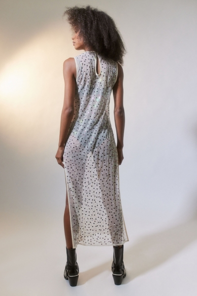 sheer sequin midi dress Black Sheer Sequin Square Neck Midi Dress