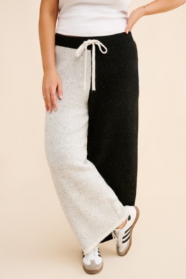 Black and white joggers half and half hotsell