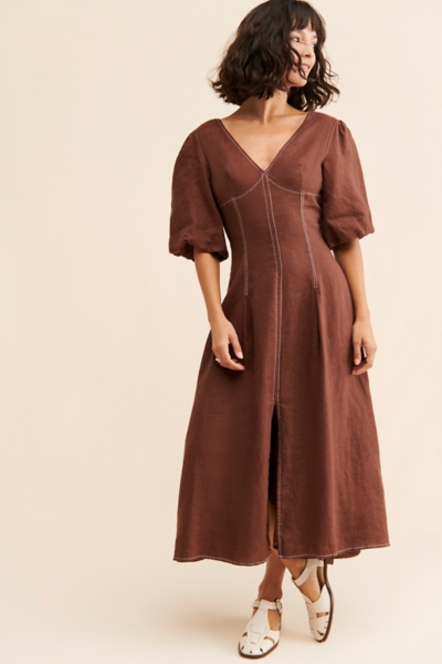 knee length dresses for ladies Natural Linen Waffle Robe with Hoodie Natural / King Size main image 0