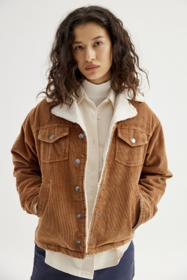 Brown corduroy sherpa jacket hotsell