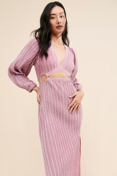 white christmas dresses Suboo Mars Sleeveless Cutout Maxi Dress in Pink – Coco & Lola main image 1
