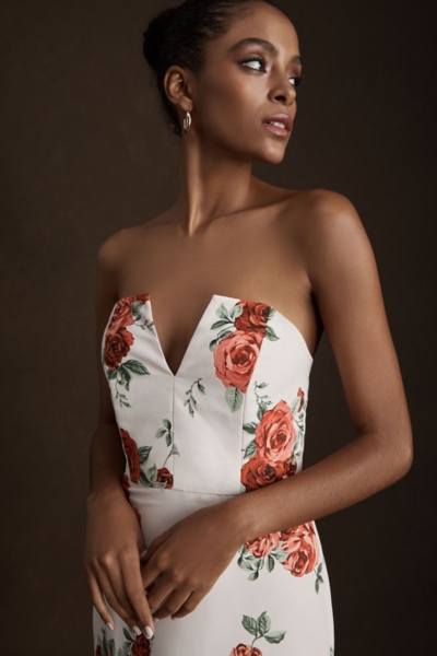Nora Rose Notch-Neck Taffeta Midi Dress | Nuuly