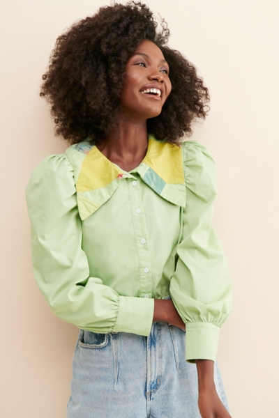 Patchwork Collar Fancy Buttondown | Nuuly