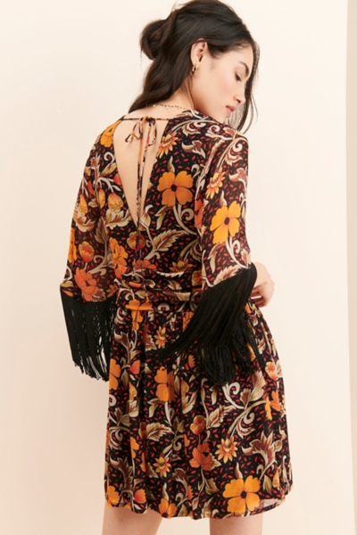 knee length dresses for ladies Ava Presley High Neck Fringe HoCo Dress 47115