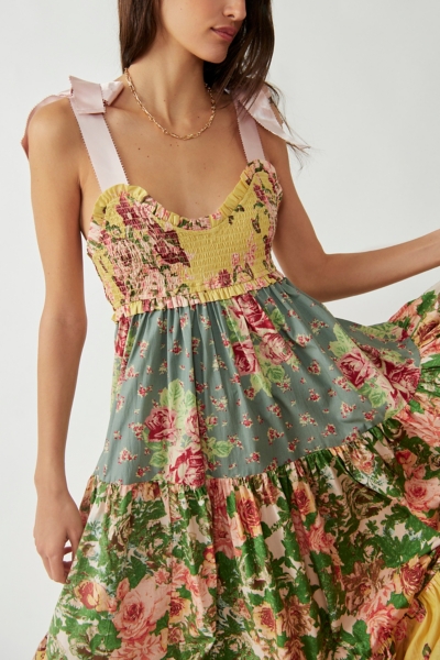 chinese dress ladies Free People Women's Bluebell Maxi Dress, Cool Combo, S at Amazon Women's  Clothing store main image 1
