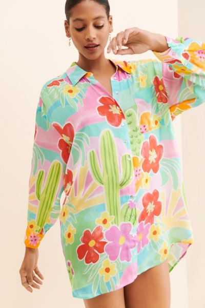 margi hour shirt dress Margi Hour Shirt Dress In Multicolor