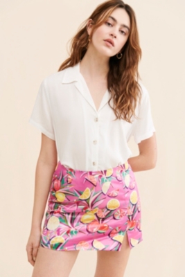 Printed Slit Mini Skirt | Nuuly