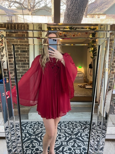 strapless open back dress SL Fashions Women's Square Neck Crinkle Sheath Dress - Wine main image 0