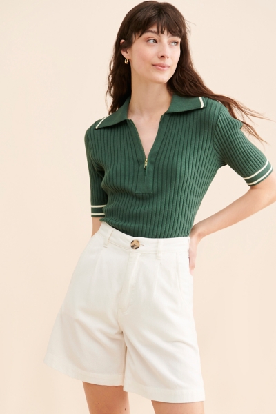 Napier Fitted Knit Polo Sweater | Nuuly