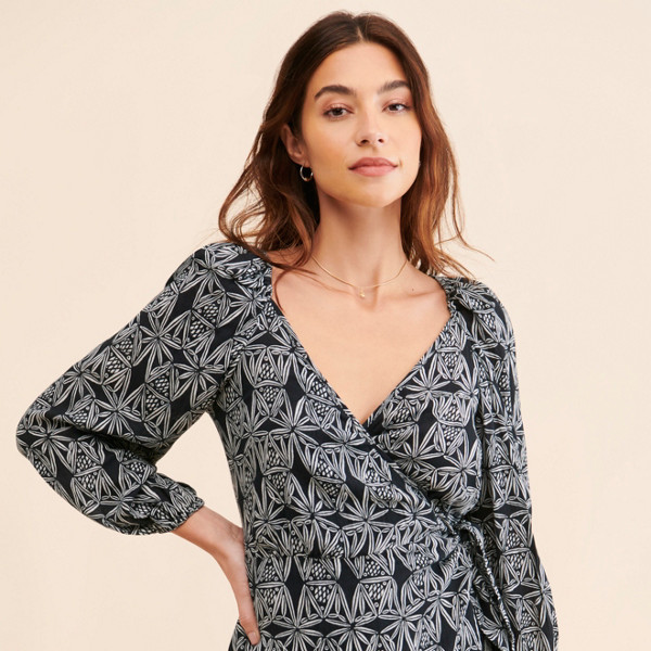 Printed Cover-Up Wrap Dress | Nuuly Rent