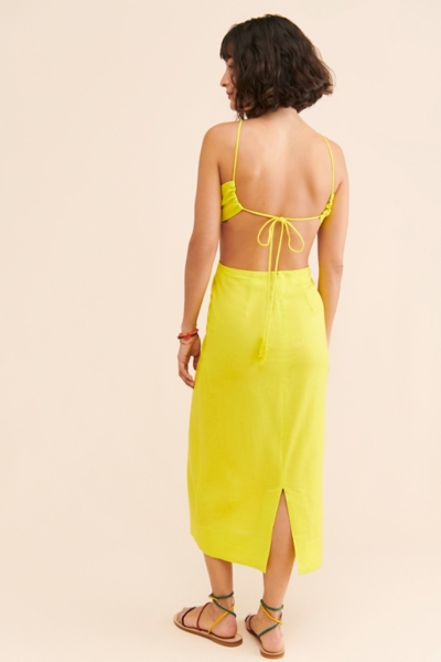 chinese dress ladies Classic Dress – Monstera Embroidery Luxe Linen – Raeesa