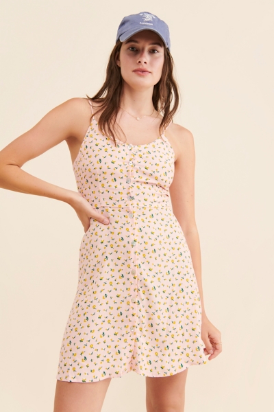 knee length dresses for ladies Kara floral-print cotton mini dress