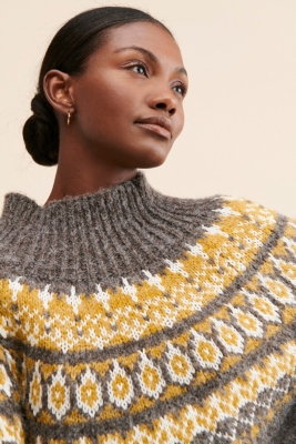 Mock Neck Fair Isle Sweater – MONROW
