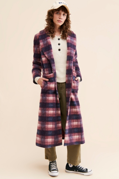 Plaid Printed Overcoat | Nuuly