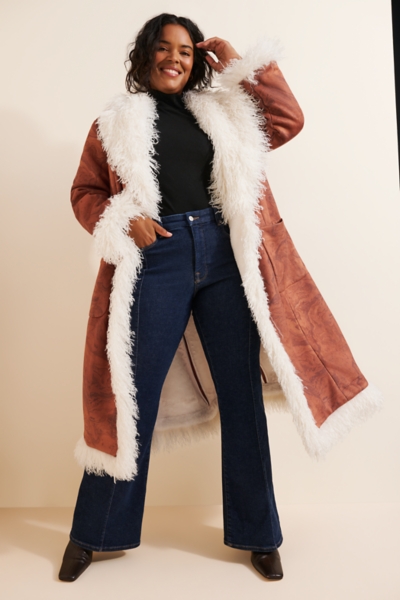 Faux Fur Trimmed Coat | Nuuly