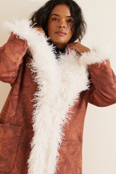 Faux Fur Trimmed Coat | Nuuly