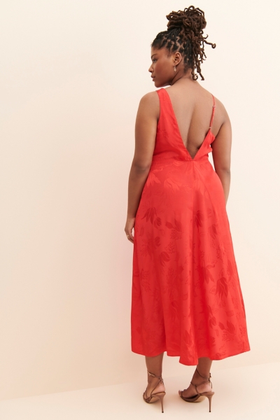 mairee dusty pink satin pleated midi dress Petal and Pup Women's Augustine Midi Dress