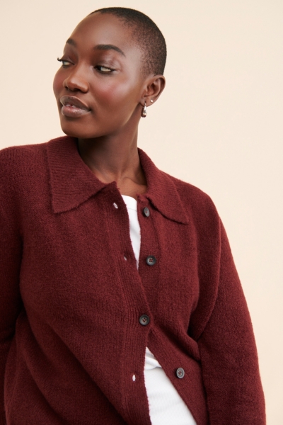 Colette Collared Knit Cardigan | Nuuly