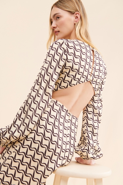 marrakesh cut out dress The Wolf Gang - Marrakesh Cut Out Dress, Black Wave