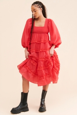 ワンピース ye__yama Apolina Jane Dress Organdie Pepper Cami Dress - Pink Floral – ban.do